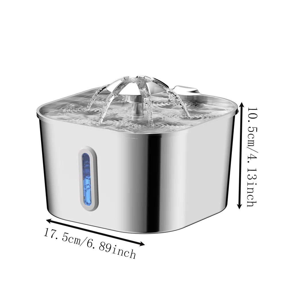 Stainless Steel Automatic Cat Water Fountain (2.2L)